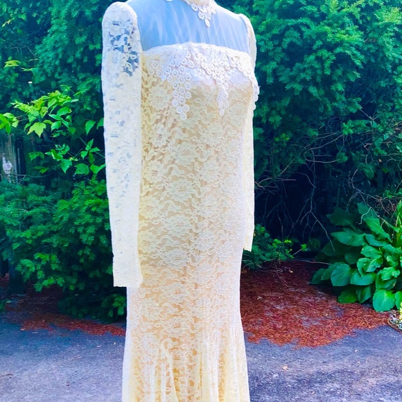 Vintage Greg Adams Lace n Sheer Wedding or Special Occasion Dress. - Picture 2 of 11